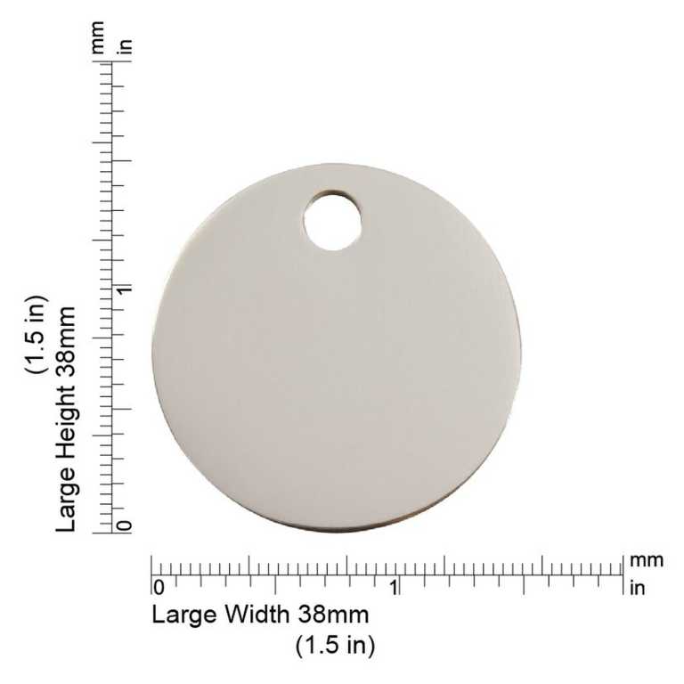 Dimensiones de la médaille Red Dingo acier inoxydable 2CL - Large