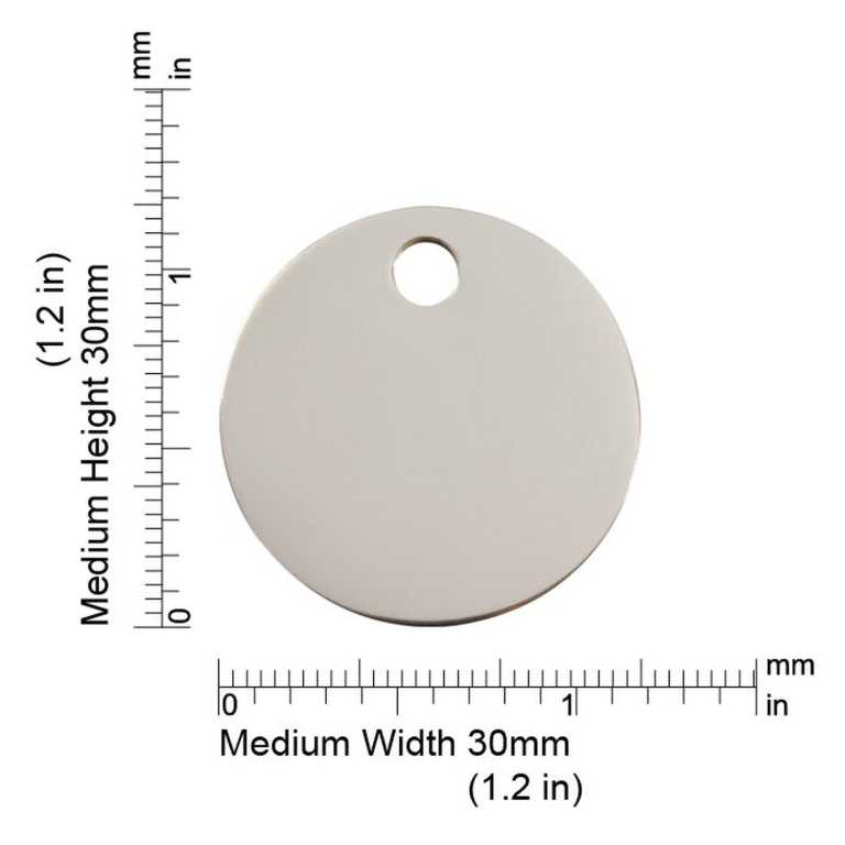 Dimensiones de la médaille Red Dingo acier inoxydable 2CL - Medium
