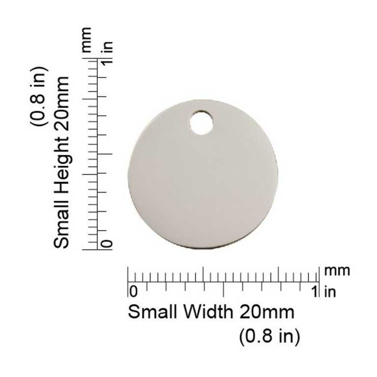 Dimensiones de la médaille Red Dingo acier inoxydable 2CL - Small