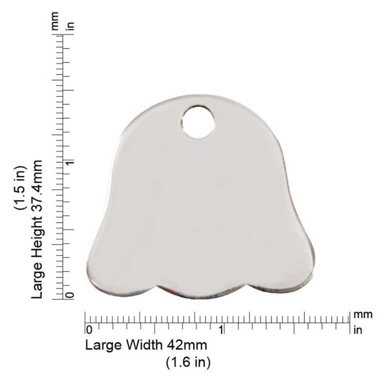 Dimensiones de la médaille Red Dingo acier inoxydable 2DF - Large