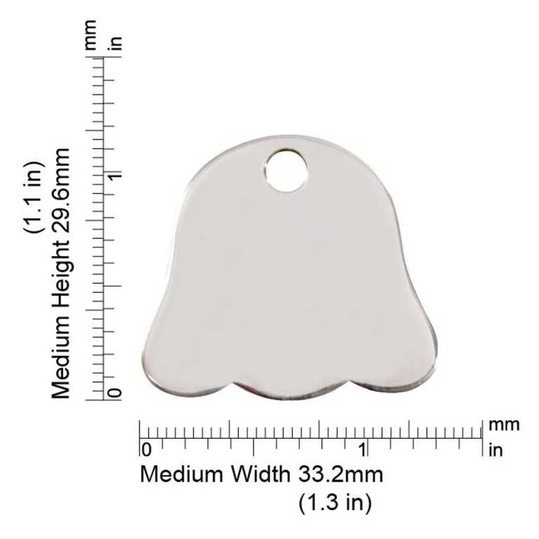 Dimensiones de la médaille Red Dingo acier inoxydable 2DF - Medium