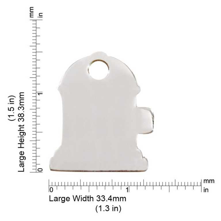 Dimensiones de la médaille Red Dingo acier inoxydable 2FH - Large