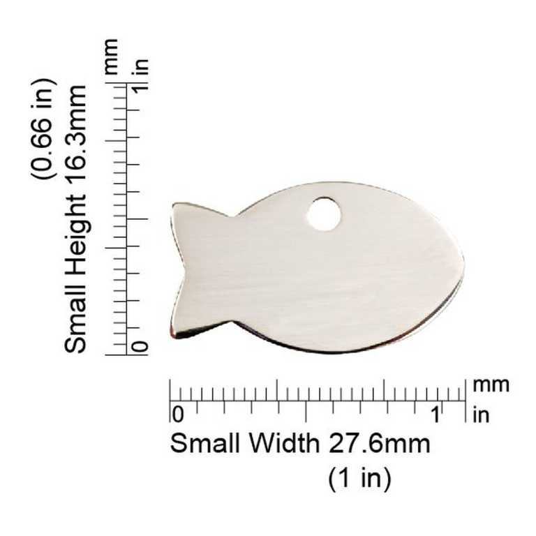 Dimensiones de la médaille Red Dingo acier inoxydable 2FI - Small