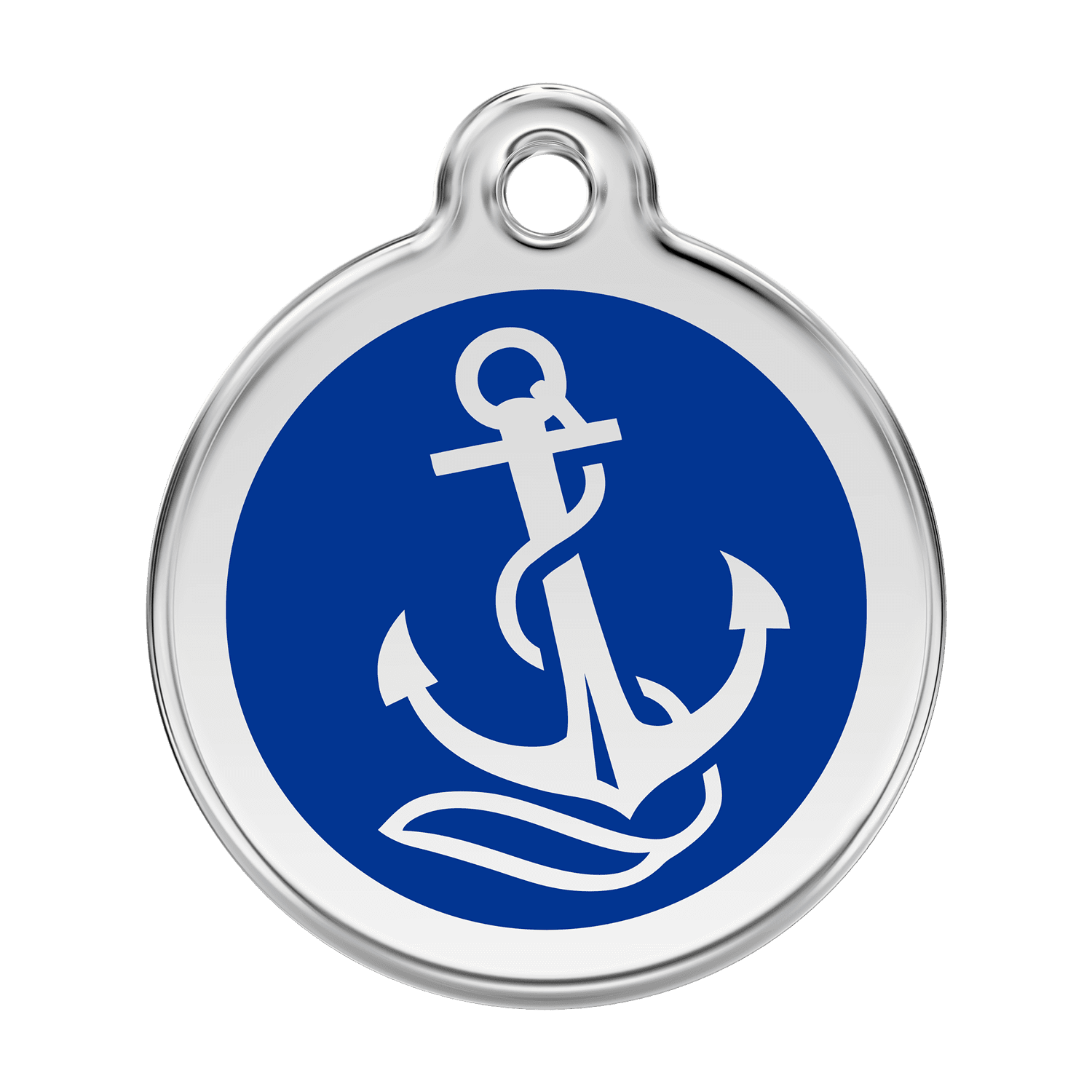 Vue avant - Médaille personnalisable pour chien Red Dingo Ancre Bleu foncé - Talla L