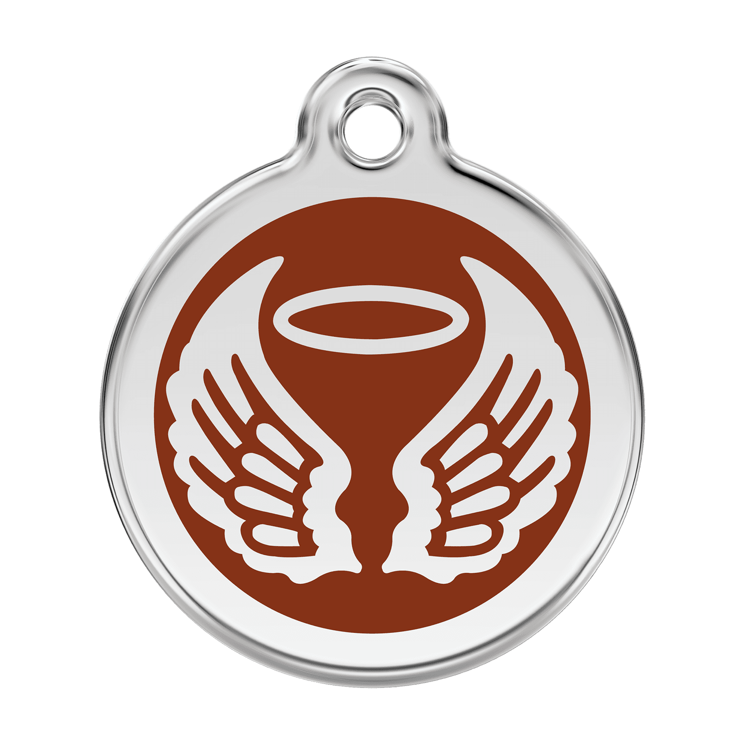 Vue avant - Médaille personnalisée pour chien Red Dingo ailes d'anges brun - Talla L