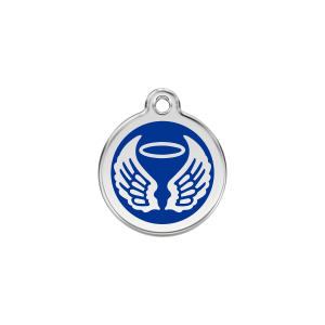 Placa para gato Alas de ángel esmalte azul oscuro S