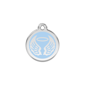 Placa para gato Alas de ángel esmalte azul claro pequeña