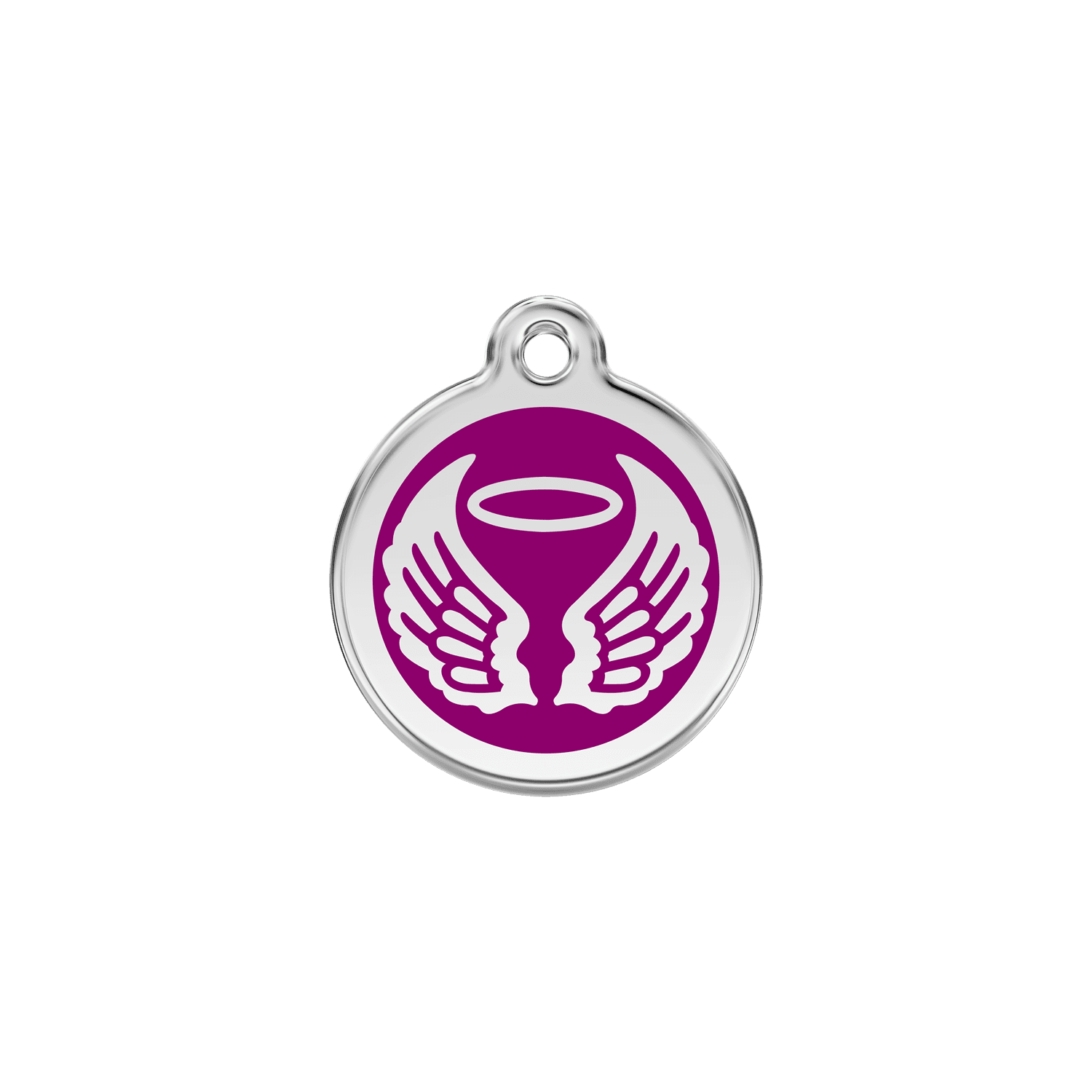 Vue avant - Médaille personnalisable Red Dingo Émail/Acier inoxydable - Ailes d'anges - Violet - Talla S