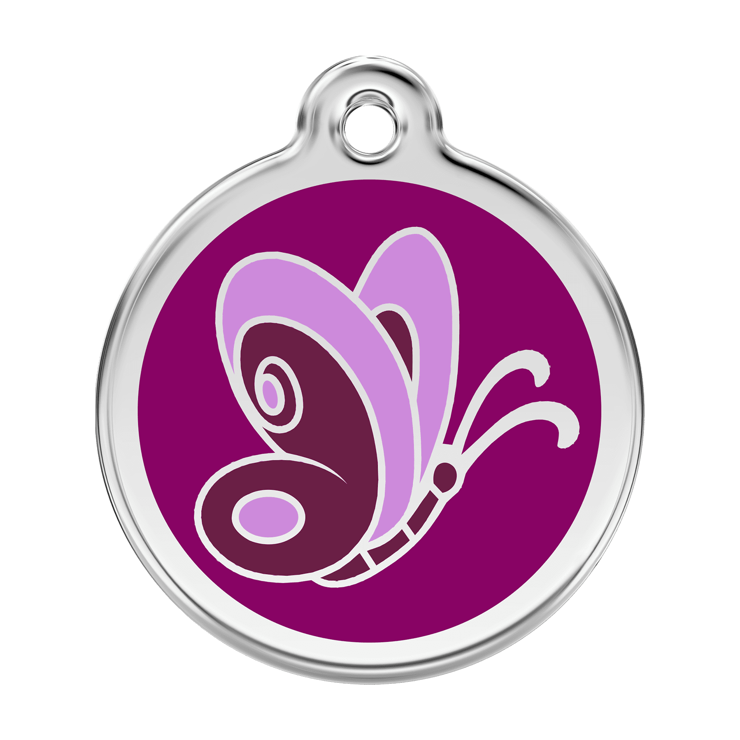 Vue avant - Médaille personnalisée Red Dingo papillon violet - Talla L 38.00mm