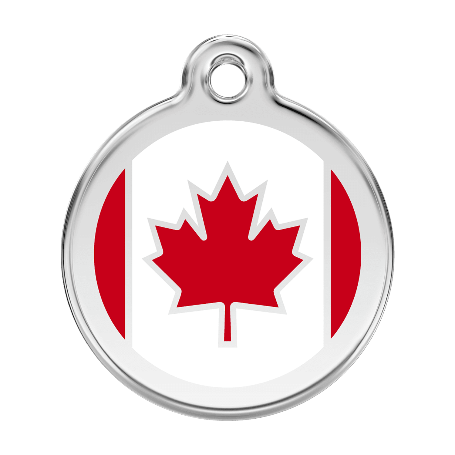 Vue avant - Médaille personnalisée pour chien - Red Dingo - Drapeau canadien - Rouge - Talla L
