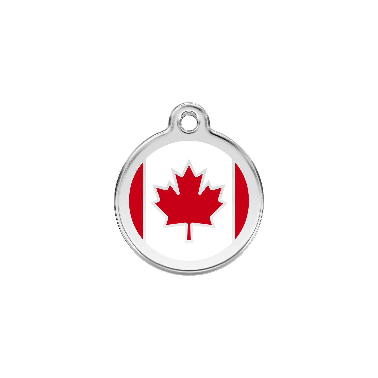 Vue avant - Médaille personnalisée pour chien/chat Red Dingo Émail & Acier Inoxydable Drapeau Canadien - Talla S