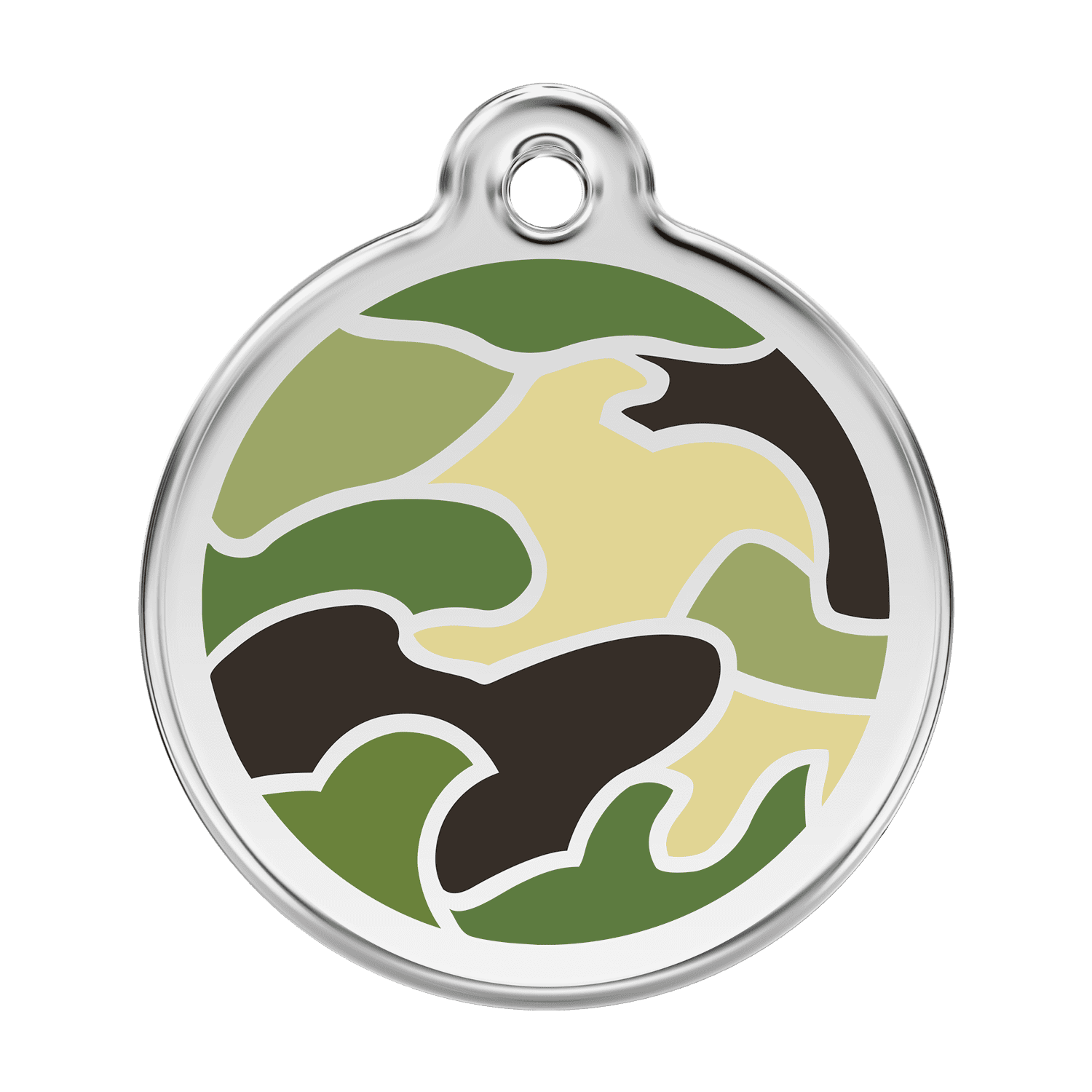 Vue avant - Médaille personnalisée pour chien Red Dingo Camouflage Vert - Talla L - 01-CG-GR-LG