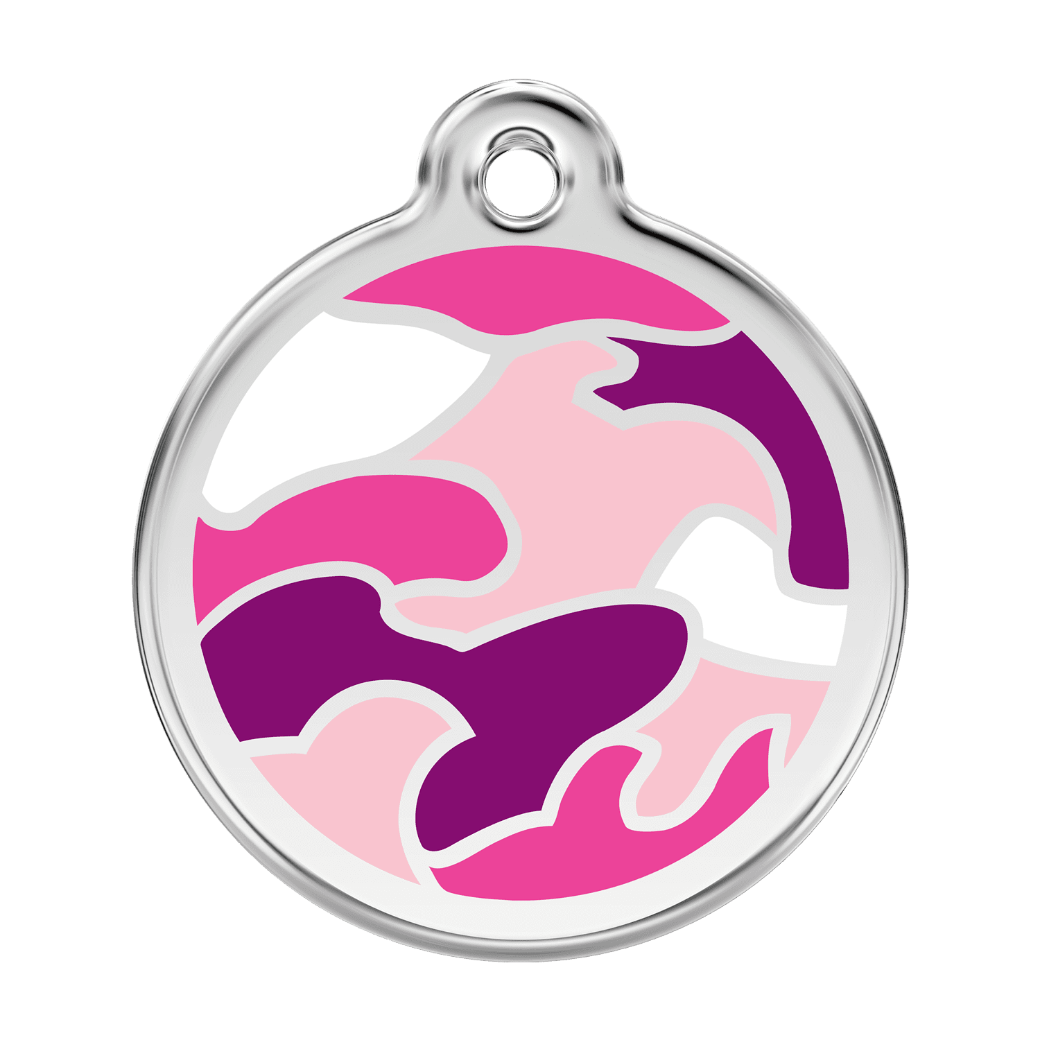 Vue avant - Médaille personnalisée pour chien Red Dingo Camouflage Rose - Talla L - Réf : 01-CP-PK-LG