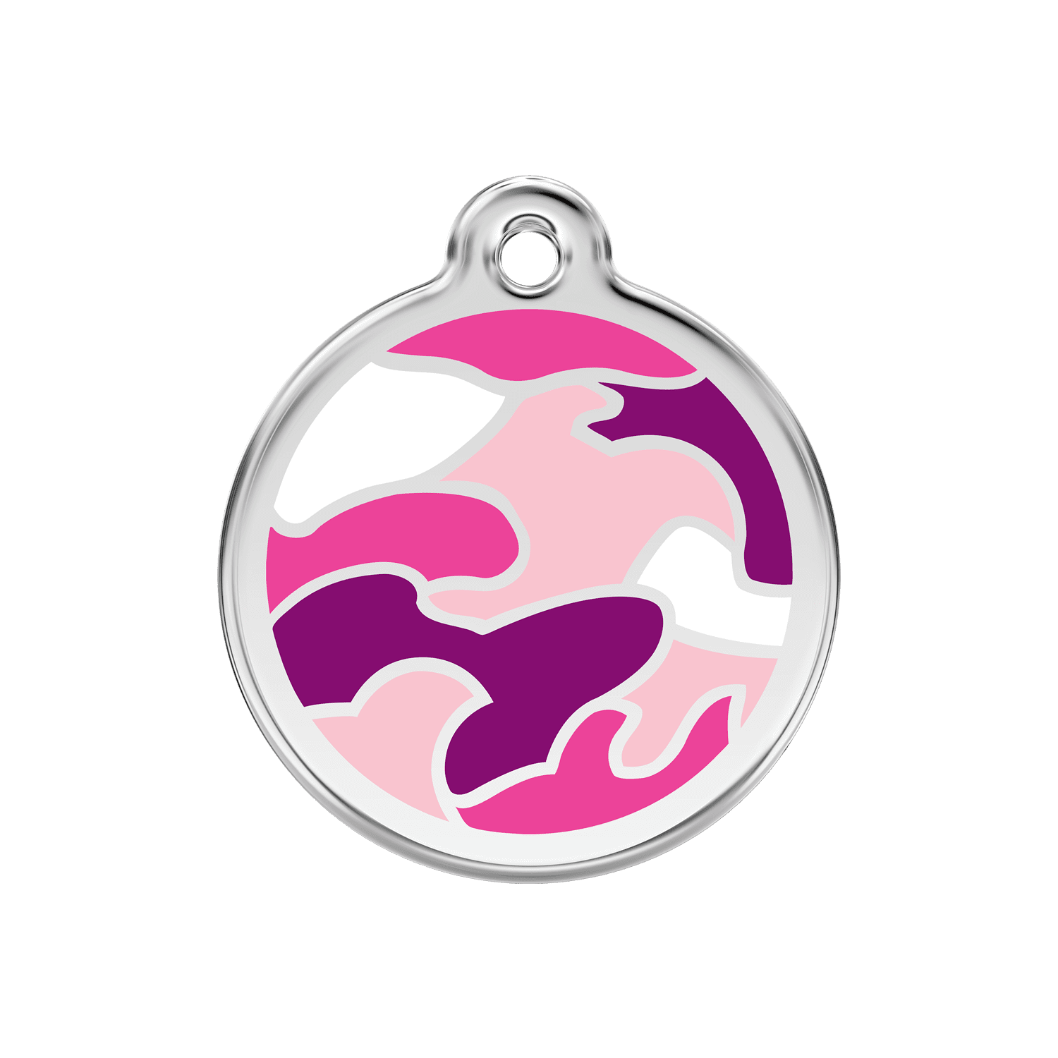 Vue avant - Médaille personnalisée pour chien Red Dingo Camouflage Rose - Talla M