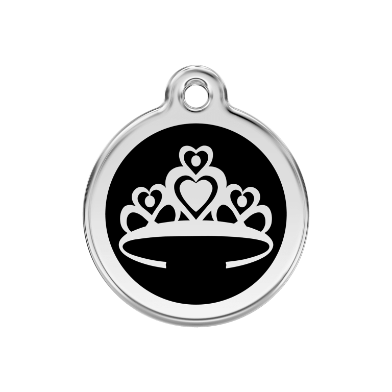 Vue avant - Médaille personnalisée pour chien Red Dingo Couronne Noir M 30.00mm 16.1G