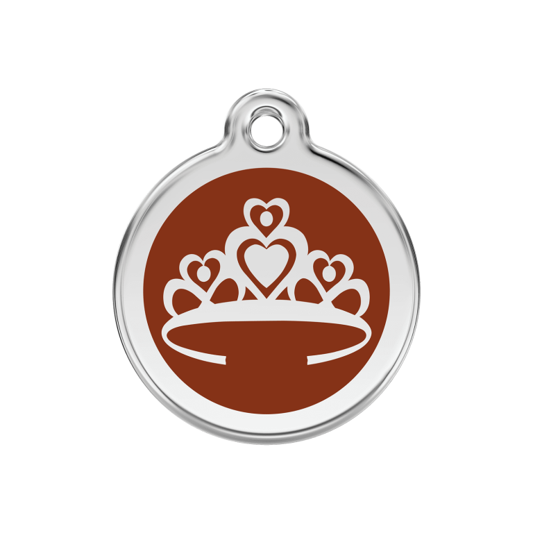 Vue avant - Médaille personnalisable pour chien Red Dingo Couronne Brun M 30.00mm 16.1g