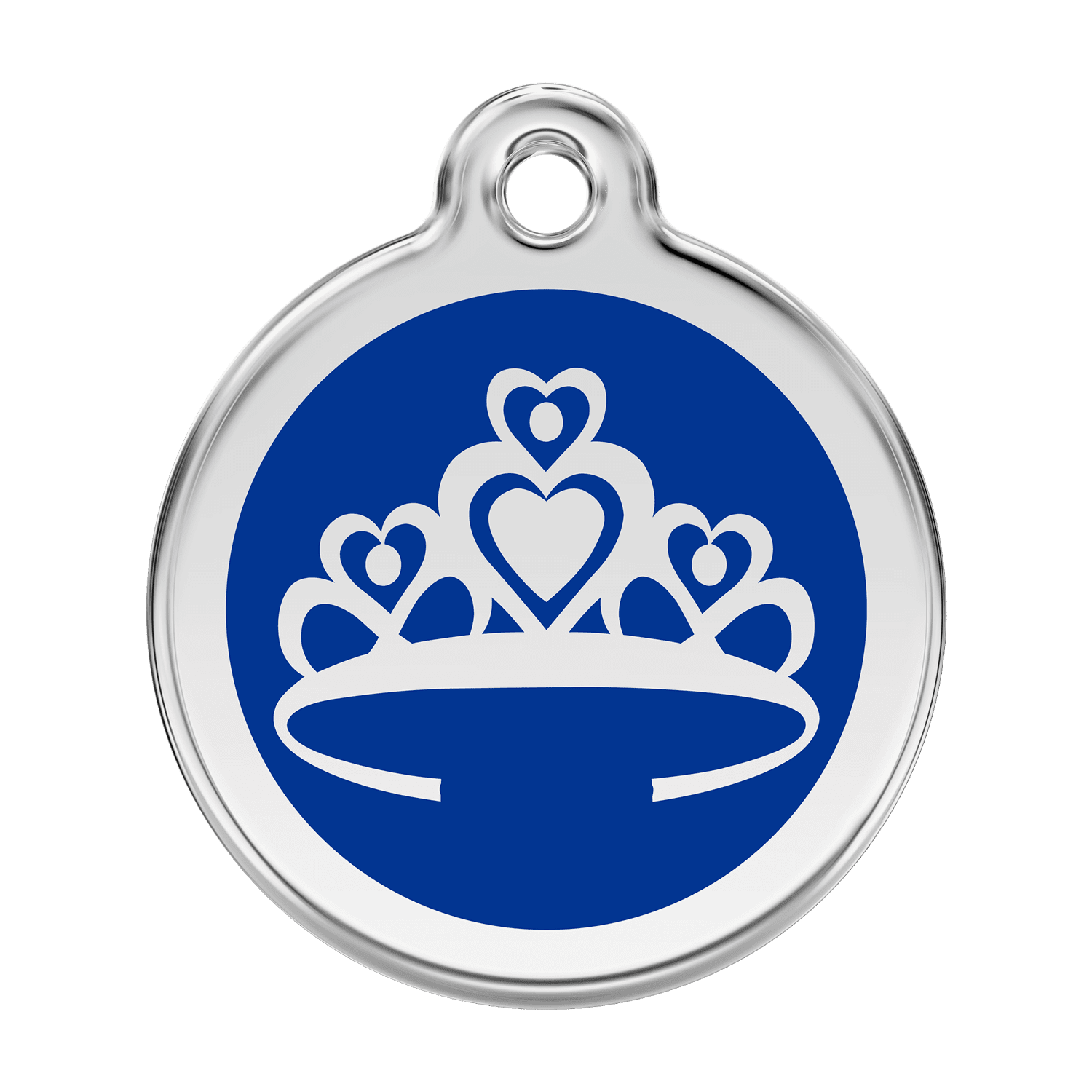 Vue avant - Médaille personnalisée pour chien Red Dingo Couronne Bleu foncé - Talla L