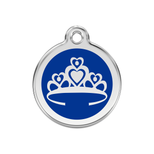 Placa para perro mediana con diseño Corona en esmalte azul oscuro