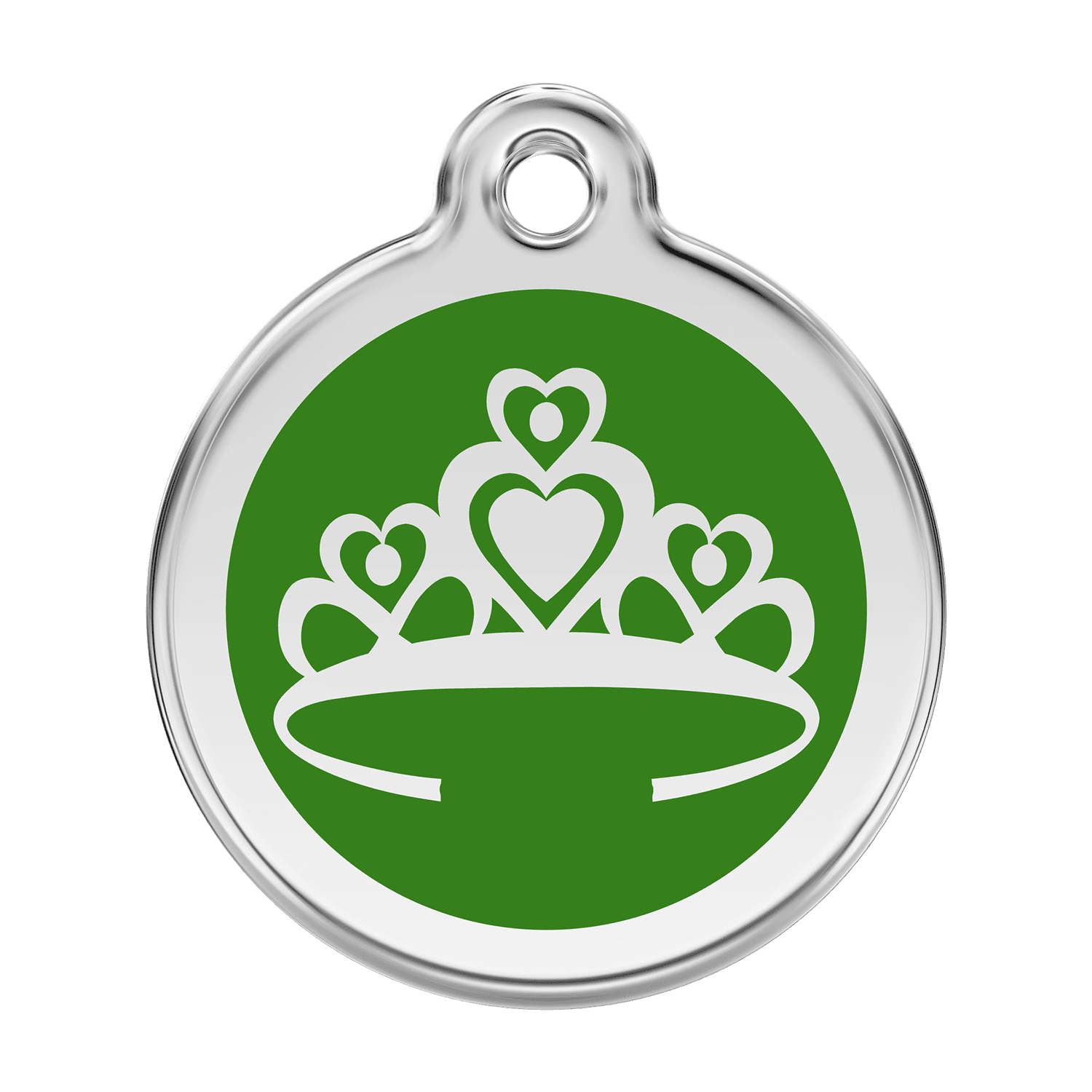 Vue avant - Médaille personnalisée pour chien Red Dingo Couronne Vert L 38.00mm 24.7G