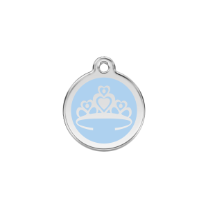 Placa para gato Corona azul claro pequeña 20 mm