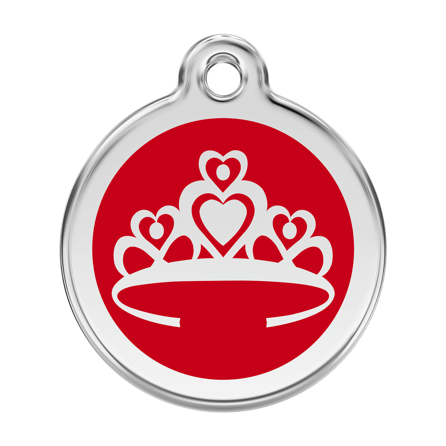 Vue avant - Médaille personnalisée pour chien Red Dingo Couronne Rouge Talla L