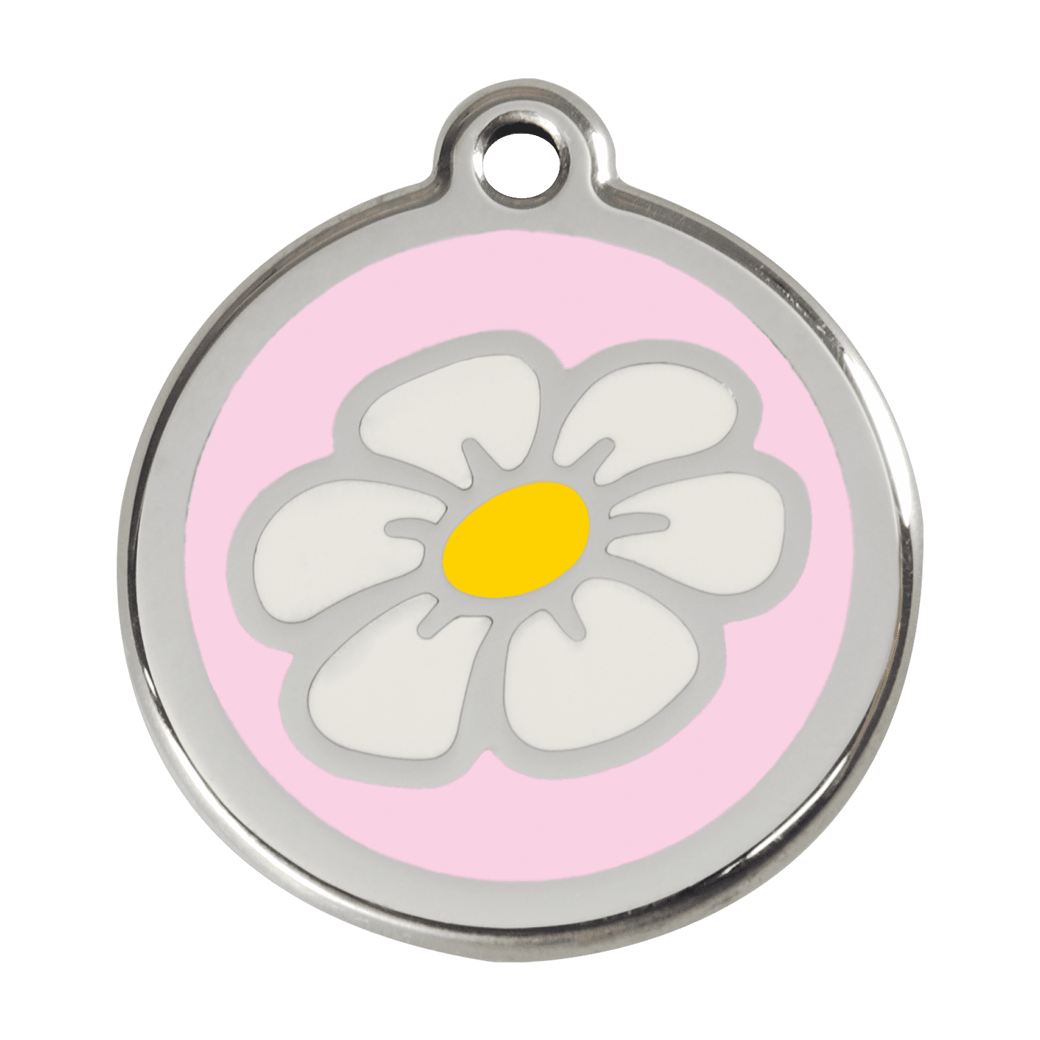 Vue avant - Médaille personnalisable pour chien - Red Dingo Marguerite Rose - Talla L