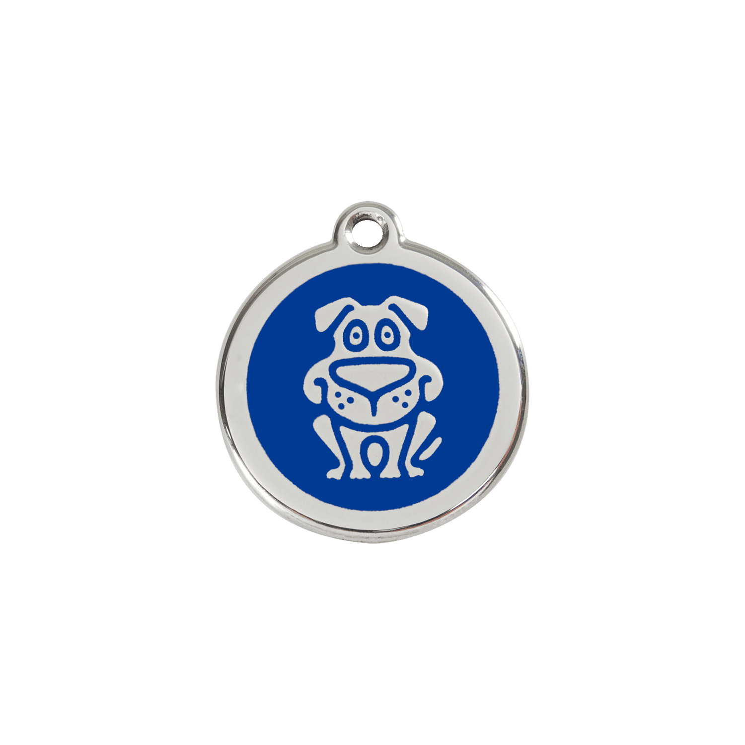 Vue avant - Médaille personnalisée pour chien/chat Red Dingo Émail/Acier inoxydable Bleu foncé - Talla S