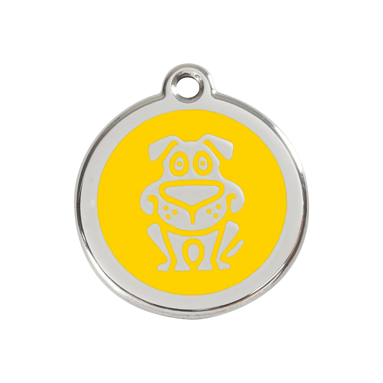 Vue avant - Médaille personnalisable pour chien en émail jaune Red Dingo - Talla M - 01-DG-YE-ME