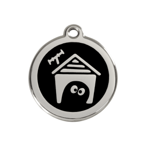Placa para perro esmalte negro y acero inoxidable - Talla M