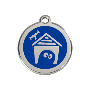 Placa para perro esmalte azul oscuro y acero inoxidable - Talla M