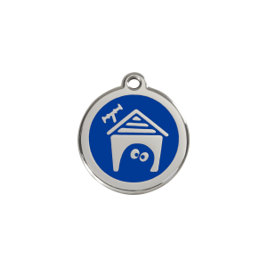 Placa identificativa azul oscuro para gato o perro pequeño - Talla S