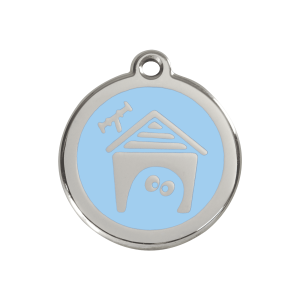 Placa para perro esmalte azul claro y acero inoxidable - Talla M