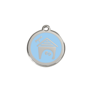 Placa identificativa azul claro para gato o perro pequeño - Talla S
