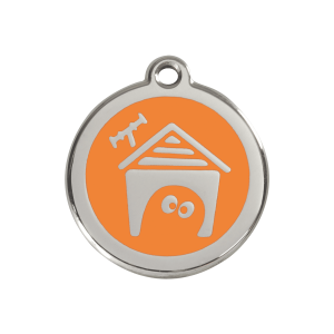 Placa para perro esmalte naranja y acero inoxidable - Talla M