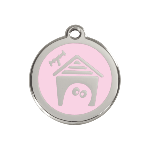 Placa para perro esmalte rosa y acero inoxidable - Talla M