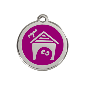 Placa para perro esmalte violeta y acero inoxidable - Talla M