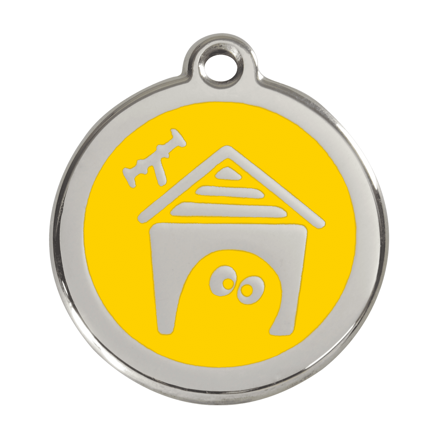 Vue avant - Médaille personnalisée pour chien Red Dingo en émail jaune - Talla L 38.00mm