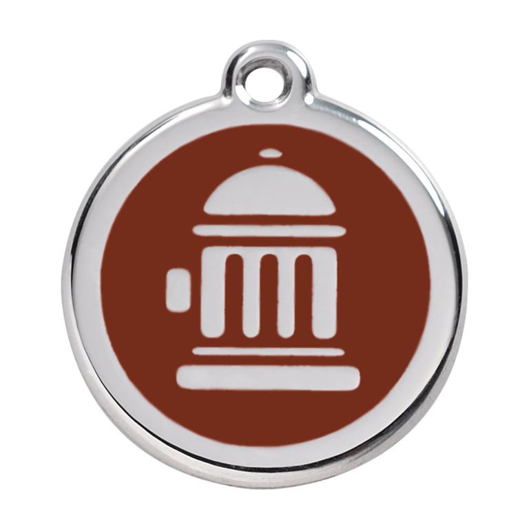 Vue avant - Médaille personnalisée pour chien Red Dingo Bouche d'incendie brun - Talla L