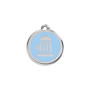 Placa para gato o perro pequeño diseño hidrante azul claro S 20 mm