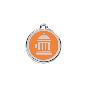 Placa para gato o perro pequeño diseño hidrante naranja S 20 mm