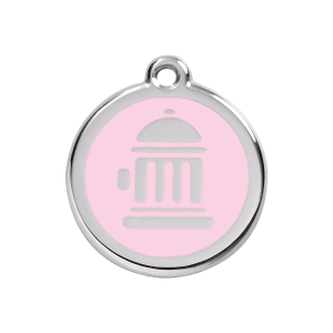 Placa para perro Bouche d'incendie rosa tamaño M
