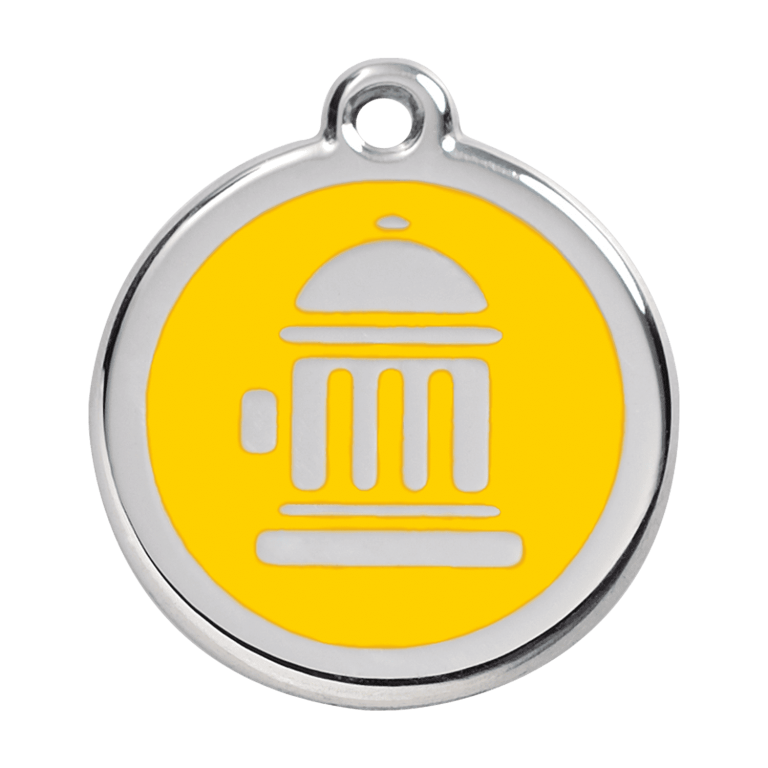 Vue avant - Médaille personnalisée pour chien Red Dingo Bouche d'incendie Jaune - Talla L