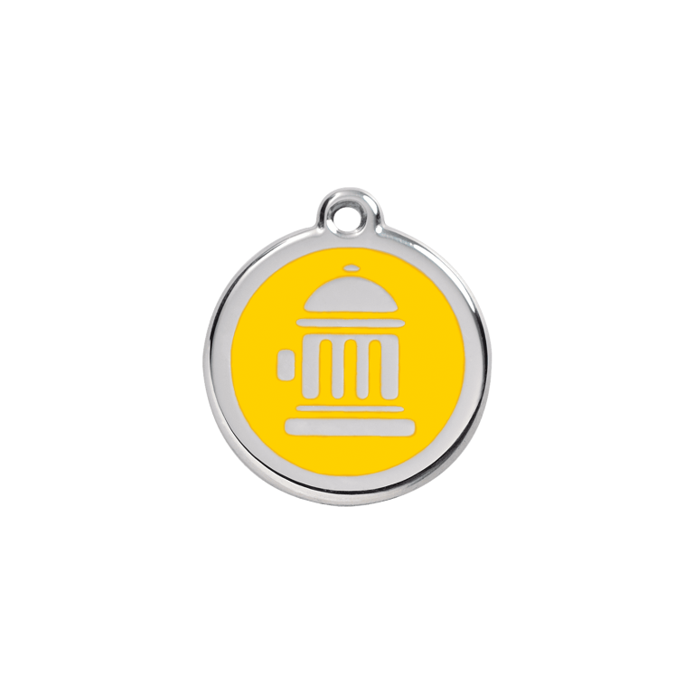 Vue avant - Médaille personnalisée pour chat ou chien - Red Dingo 01-FH-YE-SM Jaune - Talla S