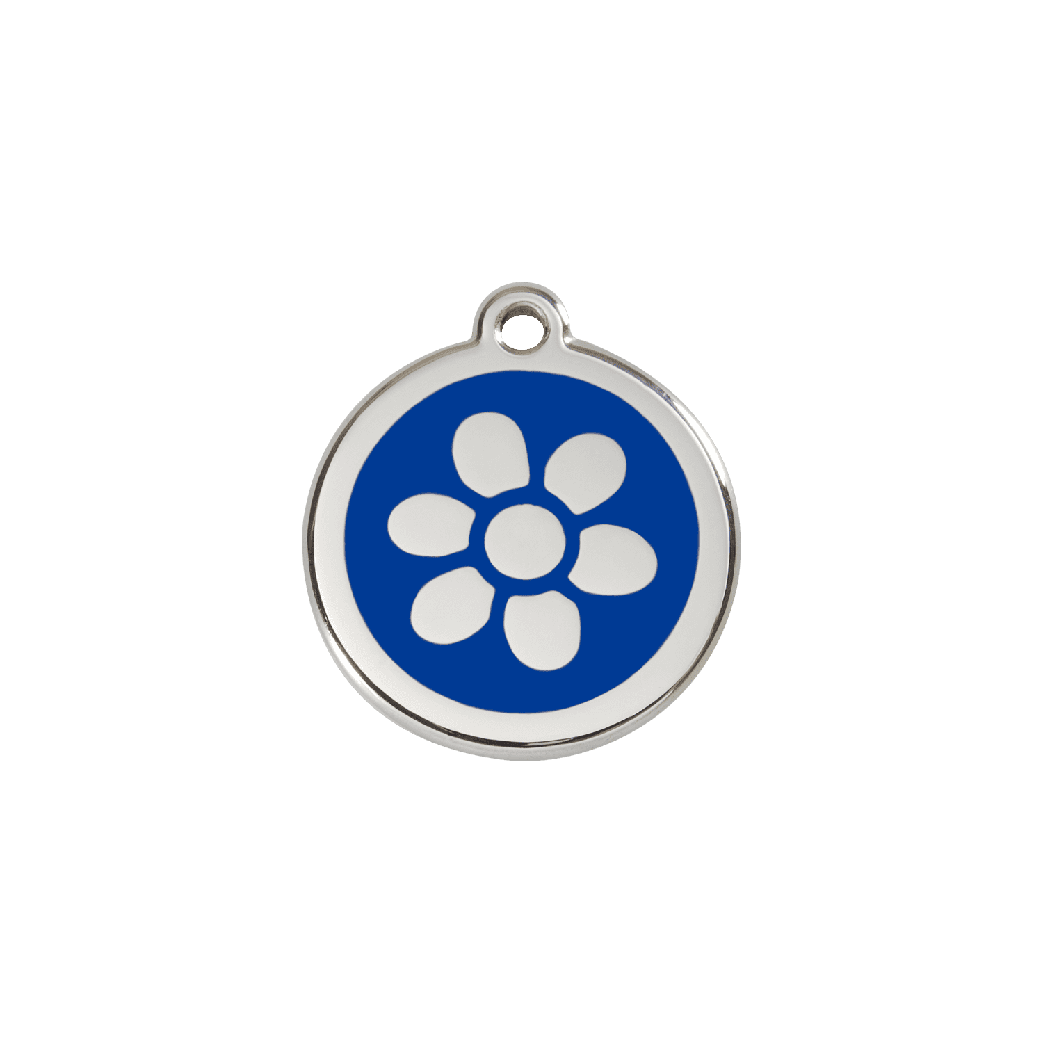 Vue avant - Médaille personnalisée pour chien/chat Red Dingo Émail/Acier inoxydable Bleu foncé - Talla S