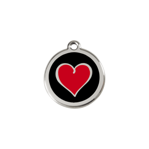 Placa para gato corazón negro esmalte pequeña