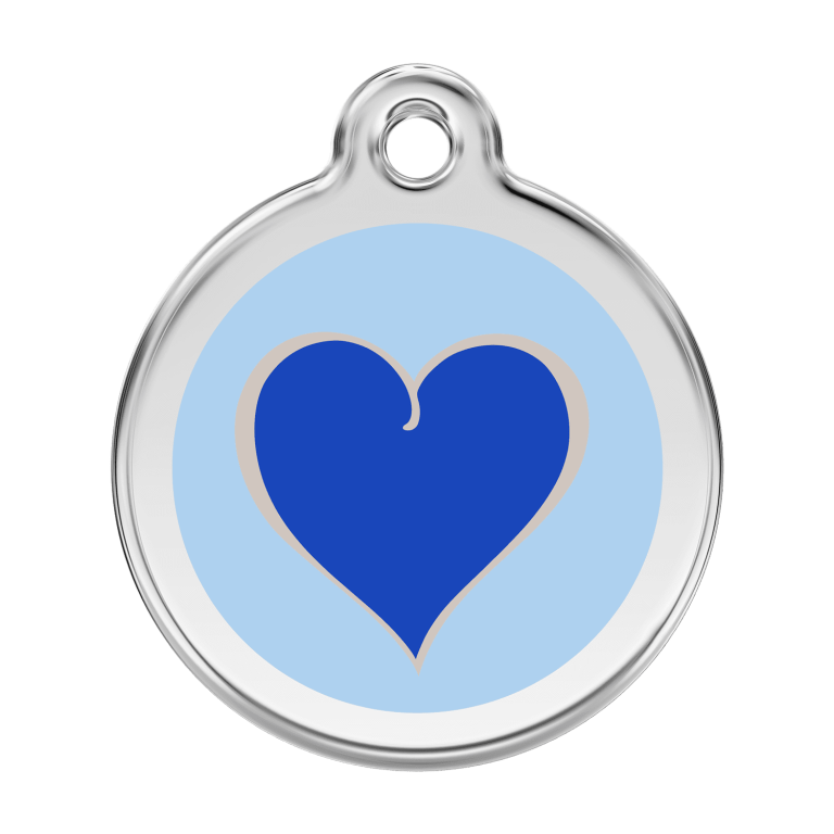 Vue avant - Médaille personnalisée pour chien Red Dingo - Coeur Marine - Talla L