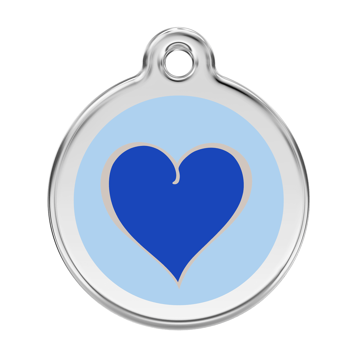 Vue avant - Médaille personnalisée pour chien Red Dingo - Coeur Marine - Talla L