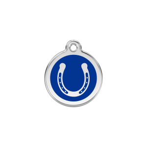 Placa para gato Herradura esmalte azul oscuro pequeña