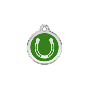 Placa para gato Herradura esmalte verde pequeña