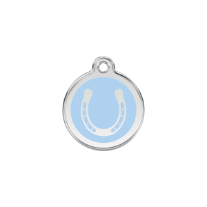 Placa para gato Herradura esmalte azul claro pequeña